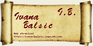 Ivana Balšić vizit kartica
